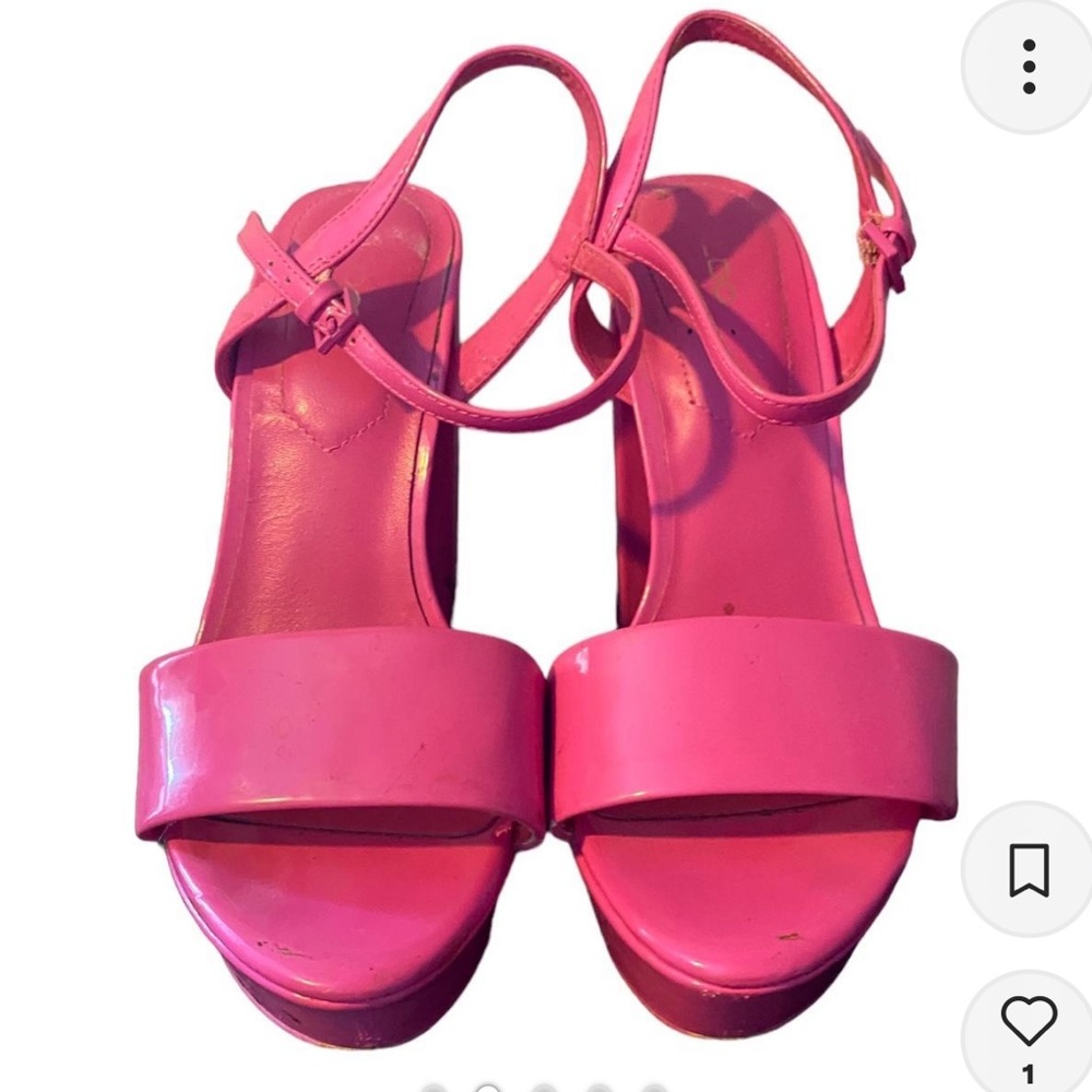 Barbie hot pink patent platform sandals